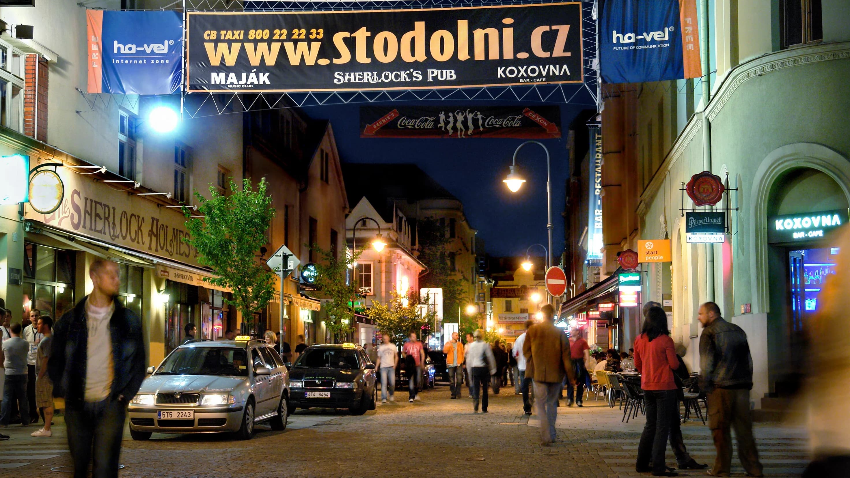 The bustling Stodolni Street in Ostrava is a lively nightspot with numerous pubs and cafes.